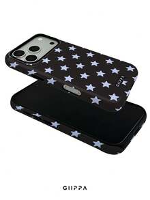 GIIPPA 1件星形圖案設計手機殼，適用於Phone 17 Pro Max，兼容Phone 16 Pro Max、15 Pro Max、14 Pro Max，韓系高端時尚趣味手機殼，兼容11/12/13/14/15/16 Pro Max Plus，優雅設計男女皆宜，送給女友的完美禮物，適合聖誕節、情人節、復活節、婚禮季與生日 - 藍色 - 查看 4