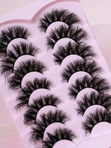 7 Pairs Thick Voluminous False Eyelashes For Bold Eye Makeup Look - View 4