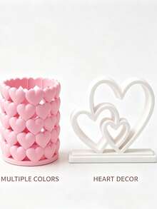 Multifunctional Storage Organizer Box - Heart-Shaped Hollow Design Cutlery Holder, Desktop Storage Rack (Suitable For Storing Cutlery, Straws, Tea Bags, Pens, Remote Controls); Compact And Space-Saving, Suitable For Kitchen, Office, Living Room - Multicolor - View 5