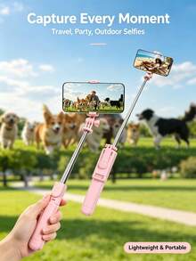 Portable Remote Control Selfie Stick Tripod All-In-One Phone Holder, Extendable Telescopic Shooting Pole, Supports Multi-Angle Rotation Adjustment, Compatible With Most Smartphones, Comes With Detachable Wireless Remote Control For Remote Photo And Video Capture, Can Be Used As A Floor Tripod When Expanded, Compact And Lightweight For Easy Storage And Carrying, Suitable For Travel, Outdoor Activities, Home Selfies, And Short Video Recording - Multicolor - View 4