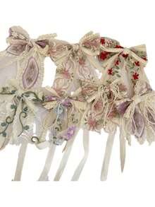 Flower Lace Embroidery Bow Curtain Tie Light Luxury Elegant Home Decoration Window Decoration And Accessories Strap, Storage Rope Tie Strap Strap - Multicolor - View 4