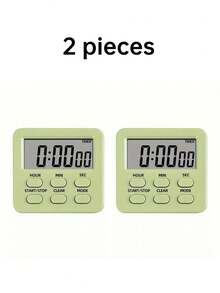 1pc Multi-Functional Digital Kitchen Timer With Alarm Clock - Countdown/24-Hour Display, Memory Function, Large LCD Screen, Magnetic/Stand Installation, Suitable For Cooking, Baking, Study And Fitness, Batteries Not Included - Green - View 14