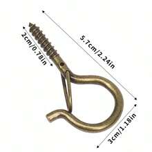 Screw-In Eye Hook With Spring Door Lock, Self-Tapping Metal Safety Hook, Suitable For Walls, Wood, Camping, Kitchen, Closet, Dorm, Used For Hanging String Lights, Plants, Cookware, Decorations, Keys, Indoor And Outdoor Multi-Purpose Hook Hardware - View 15