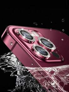 Navigator 6pcs/Pack, Wine Red Camera Lens Protector Film, Independent Metal Ring Cover, Ultra-Thin Glass, Shell-Friendly, Scratch-Resistant, Anti-Collision, No Loss Of Image Quality, Easy To Install, Not Easy To Fall Off, Compatible With IPhone Duo/18 Pro Max/18 Pro/18/17e/17 Pro Max/17 Pro/17 Air/17/16 Pro Max/16 Pro/16 Plus/16/15 Pro Max/15/14/13/12 And Other Models. - Burgundy - View 6