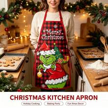 The Grinch Christmas Series Printed Apron, Waterproof & Stain-Resistant, Creative & Funny Kitchen Apron, Christmas Decoration - Multicolor - View 4