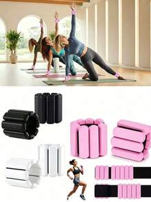 2pcs/Set - 1lb & 2lb Adjustable Wearable Wrist & Ankle Weights, Detachable Weight Blocks, Secure Fit Weighted Bands, Suitable For Yoga, Running, Pilates, Dance, Home Fitness Training, Multiple Colors Available - Multicolor - View 3