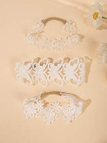 3pcs Baby Girl Lace Floral Headbands, Elastic Non-Slip Newborn Headbands, Bohemian Floral Photo Props - Multicolor - View 6