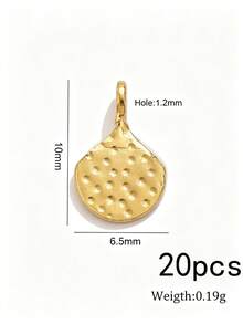 20/40pcs Hammered Stainless Steel Charms For Jewelry Making, Textured Pendants For DIY Necklace Earring Making Supplies - Pendants - View 25