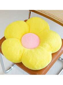 Sunflower Pattern Car Seat Cushion - Plush Back Support With Creative Floral Design, Multi-Use For Vehicle & Home, Comfortable Fatigue Relief Accessories - Multicolor - View 9