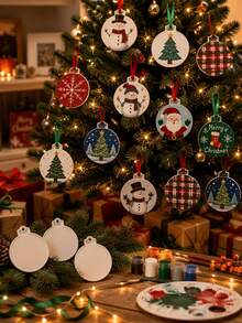 10pcs/5pcs/1pc Christmas Silicone Molds, DIY Round Christmas Decoration Resin Molds, Transparent Silicone Casting Molds, Silicone Molds For Candle Making Suitable For Christmas Tree Ornaments, Crafts, Gifts, Round Pendant Molds For Keychain Decorations, DIY Epoxy Resin Casting Air Dry Polymer Clay Plaster Jewelry Making - Mold - View 5