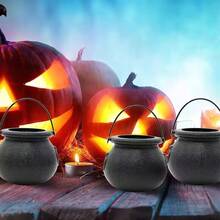 1/3/5/8pcs Mini Black Cauldron With Handle Halloween Mini Witch Cauldron Kettles Multi-Purposed Small Plastic Cauldron Halloween Pot Candy Holder For Halloween & St. Patrick's Day Party Favors Deco - Black - View 7