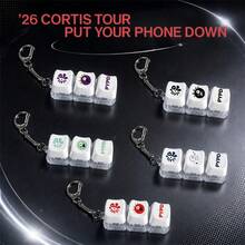 CO RTIS TOUR 26 Tour Merchandise PYPD Button Keychain, Fan Support Stress Relief Button Pendant Accessory, Mini Keyboard Button Keychain, Fan Collection Small Gift Pendant, Fan Support Personalized Backpack Key Chain, Fan Support Small Gift Christmas Holiday Accessory Pendant - Multicolor - View 1