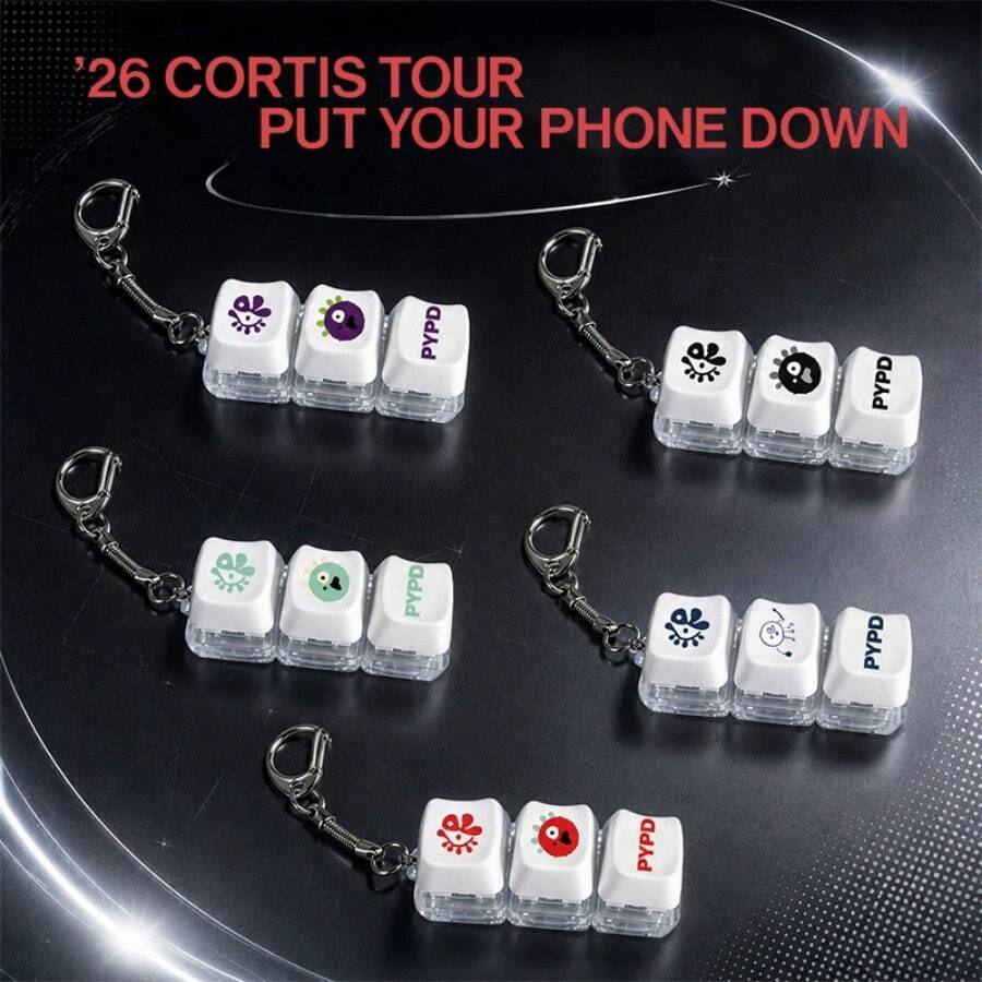 CO RTIS TOUR 26 Tour Merchandise PYPD Button Keychain, Fan Support Stress Relief Button Pendant Accessory, Mini Keyboard Button Keychain, Fan Collection Small Gift Pendant, Fan Support Personalized Backpack Key Chain, Fan Support Small Gift Christmas Holiday Accessory Pendant - Multicolor - View 1