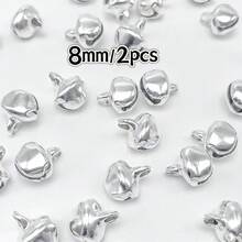 200個 6mm/8mm/10mm/12mm 裝飾鈴鐺 DIY 手作節日裝飾 狗項圈配件 手機掛繩配件 萬聖節聖誕裝飾 - 銀色 - 查看 16