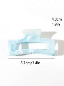 10pcs/Set ABS Material Candy Color Gradient Marble Pattern Polka Dot Print Square Jelly Hair Claw Clips, Versatile Minimalist Korean Style Hair Accessories For Home, Daily Wear And Commute - Multicolor - View 3