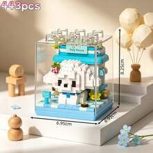 Stackable Cute Animal Micro Particle Building Blocks With Dust Cover, DIY Assembly Educational Toy, Stackable Storage Shell, Creative Handmade Stress Relief Desktop Ornament, Suitable For Birthday, Halloween, Christmas Gifts, Back To School Home Leisure Craft, Festival Commemoration - Multicolor - View 10