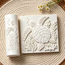 1Pc Sea Turtle Coral Texture Roller, Marine Ocean Pattern Clay Embossing Roller, DIY Handmade Earring Pendant Jewelry Craft Supplies - 1 Unit - View 5