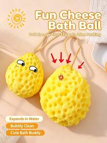 Honeycomb Bath Sponge Ball, Soft Skin‑Friendly Shower Loofah, Durable No‑Falling‑Apart Bath Mesh Sponge, Cute Kid‑Friendly Bath Ball For Body Exfoliating, Rich Lather Foaming Bath Puff With Hanging Rope, Reusable Household Bath Accessory - Multicolor - View 4