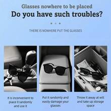 Multifunction Car Glasses Box Portable Car Fashion Glasses Holder Car Driving Glasses Holder Eyeglass Case Sun Visor Glasses Storage - C51-a - View 9