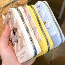 1pc Cute Embroidered Dachshund Short Wallet, Zipper Card Case, Colorful Multi Card Slots Coin Purse For Daily Use - Multicolor - View 3