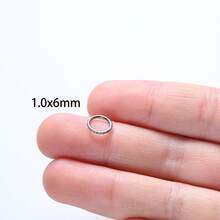 1pc High-End Stainless Steel Zirconia Inlaid Nose Ring Earring, Seamless Angled Clasp, Suitable For Daily Wear By Men And Women - Silver - View 16