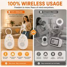 CDYCAM Baby Monitor With Two-Way Talk Function, 1000mAh Rechargeable Battery, Built-In 5 Lullabies For Sleep Aid, Compact And Portable, Gift For Mom And Baby - White - View 4