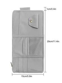 Fashionable Car Sun Visor Storage Bag With Zipper Pocket, Maximizes Space, Perfect For Storing Fashion Glasses And Eyeglasses, Car Interior Accessory - A - View 6