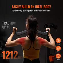LAT Pulldown Attachment, Cable Machine Rowing V-Bar Attachment, Tricep Pull Down Bar, Back Strength Training Rubber Coated Handle Grip, Bicep Curl Tricep Lat Pulldown Bar For Home Gym Fitness - Middle Grip Handle - View 6