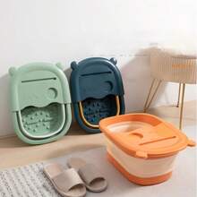 Foldable Foot Soak Tub With Massage Points & Cover, Portable Collapsible Foot Spa Basin, Space‑Saving Foot Bath Bucket For Household Dormitory - One Size - View 3