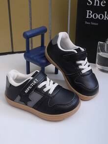 Vintage Black Athletic Shoes With Hook And Loop Closure, Easy To Put On And Take Off, Non-Slip, Durable, Lightweight And Wear-Resistant - Black - View 2