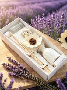 1pc Lavender Flameless Diffuser Set, Essential Oil Evaporative Diffuser, Nordic Style Flameless Reed Diffuser Set, Long-Lasting Fragrance Essential Oil Diffuser, Home Fragrance Air Freshener And Deodorizer, Suitable For Bedroom, Bathroom, Living Room, Office And Hotel, Thanksgiving, Halloween, Christmas Gift - 1PC - View 16
