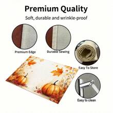 1/4/6pcs Autumn Series Watercolor Pumpkin & Berry Pattern Printed Placemats, Heat-Resistant Table Mats For Home Kitchen/Dining Table Protection, Party Scene Decor - Multicolor - View 8