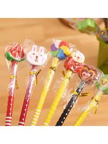10/40pcs Random Color Cute Cartoon Eraser Pencil Set, Perfect As School Stationery Gift Or Small Reward. School Supplies - Multicolor - View 6