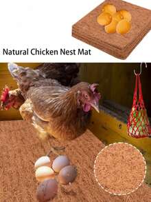 4/6/8pcs Chicken Nesting Pads, Suitable For Egg Boxes, Hen Laying, Bird Breeding Nests And Reptile Cage Mats, Artificial Grass Mat, Machine Washable And Durable, Suitable For Chickens And Pets - Multicolor - View 2