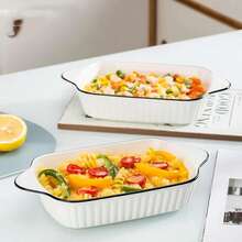 2‑Pack Rectangular Ceramic Baking Dish With Handles, 26.5cm Large Lasagna Pan, Ceramic Bakeware - View 3