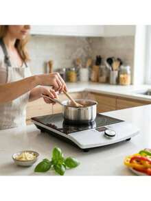 CAMRY Induction Cooktop, Portable Induction Hob, Single Burner Induction Stove - 2000W, 60-240C, LCD Display, 180min Timer - EU E Type Plug(220-240V) - View 1