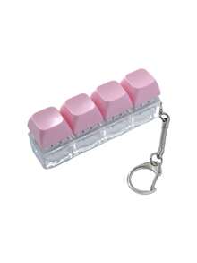1 Pc Fidget Keyboard Cube Keychain, Simple Colorful Finger Press Stress Relief Keyring, Calming Focus Unzip Pendant, Car Bag Accessory, Party Gift - Multicolor - View 14
