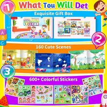 Children's Whole Brain Development Sticker Book Set, 3 Years Old Boys & Girls Fun Early Education Toy, Multi-Theme Thinking Enlightenment Sticker Game, For Hands & Reusable, Develop Focus & Logical Thinking, Improve Cognitive & Hands-On Ability, Home Parent-Child Interaction, Travel Time-Filler, Birthday Party & Holiday Gift Choice, Toddler Educational Enlightenment Gift - Multicolor - View 4