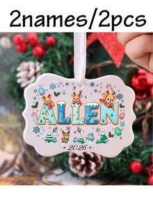 Custom Name Christmas Ornament 2026, Personalized Reindeer Snowflake Tree Decor, Festive Winter Holiday Style, Customized Christmas Hanging Ornament, Customizable Name And Year Keepsake, Christmas Tree Decoration, Christmas Gift, Gifts For Family - Style C - View 17