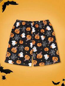 Notgurli 3pcs Halloween Loungewear Bottoms (Black&Orange) – Matching Outfits For Brothers Featuring Pumpkin Prints Perfect For Casual Lounging At Home - Multicolor - View 13