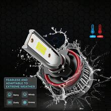 2 Buah Lampu LED Mobil C1 6000K H4 H7 H11 9005 9006 7600LM, Manik Lampu COB, 36W LED Mobil Memancarkan Cahaya Sebelum Sinar Matahari - C1 - View 5