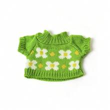 1pc Cute Floral Pattern Knitted Small Pet Sweater, Warm Soft Mini Knitted Outfit, Elastic Pet Winter Clothing, Suitable For Guinea Pig Small Animal Photo Props, Autumn/Winter Small Pet Clothing Accessories, Suitable For 30cm Doll - Multicolor - View 15