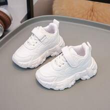 1 Pair Children's Breathable PU Upper Running Shoes, Unisex Fashion Casual Sports Shoes, Suitable For Spring And Autumn Wear - White - View 4