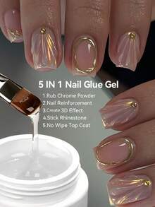 BORN PRETTY 5ml 5 In 1 Nail Glue Gel Soak Off UV LED Multi-Functional Gel Polish Nail Tips & Rhinestone Adhesive Gel, DIY Home Salon Manicure Supply - 1PC - View 9