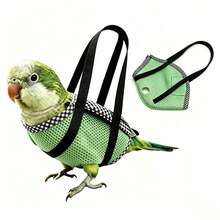 Holiday Outdoor Bird Harness With Handheld Leash, Breathable Mesh Anti‑Escape Parrot Walking Vest, Travel Accessory For Small & Medium Pet Birds - View 6