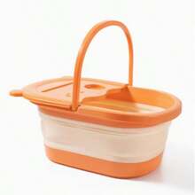 Foldable Foot Soak Tub With Massage Points & Cover, Portable Collapsible Foot Spa Basin, Space‑Saving Foot Bath Bucket For Household Dormitory - One Size - View 12