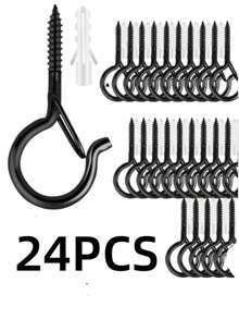 Q‑Hanger Screw Hooks With Safety Buckle, Windproof Anti‑Drop Metal Ceiling Hooks With Wall Anchors, For Hanging String Lights, Plants, Wind Chimes, Outdoor Indoor Home Decor - Spring Hook Clothes Hanger - View 17