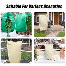 Thickened Non-Woven Fabric Plant Frost Cover With Drawstring And Zipper, Winter Warmth Protection Cover For Garden Plants And Greenery - Multicolor - View 4