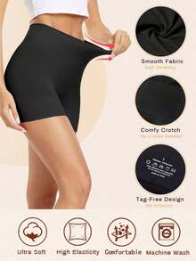 3pcs Women Shaping Shorts, Chafe-Resistant Seamless Panties, Slip Shorts Lining For Dresses - Black - View 3