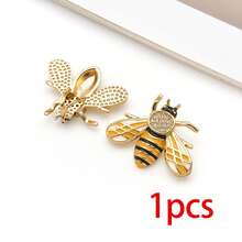 1pc 18K Golden Plated Insect Pendants Crystal Paved Dragonfly Bee Butterfly Enamel Charms For DIY Bracelet Necklace Jewelry Making Findings - Multicolor - View 12